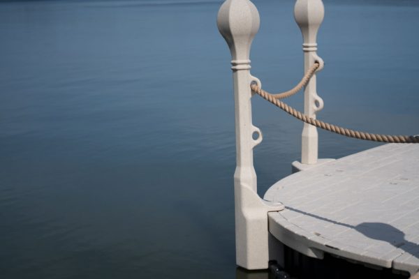 Wave Armor Heritage Dock Post Cover utilizing rope with H-Beam Connection