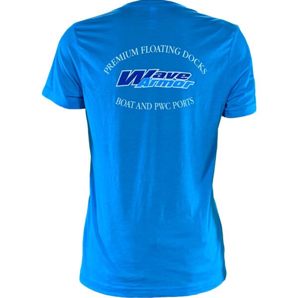 Wave Armor Light Blue V-Neck T-Shirt Back