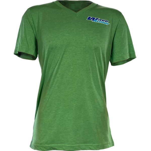 Wave Armor Bright Green V-Neck T-Shirt Front