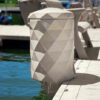 Wave Armor Garbage Can or Cooler with Hinged Lid for Dock Installation