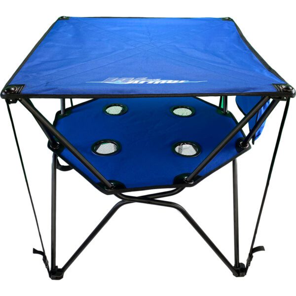 Wave Armor Blue Foldable Deluxe Table with 2 Layers of Storage