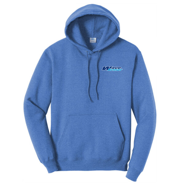 Wave Armor Blue Core Fleece Hoodie Sweatshirt Front View