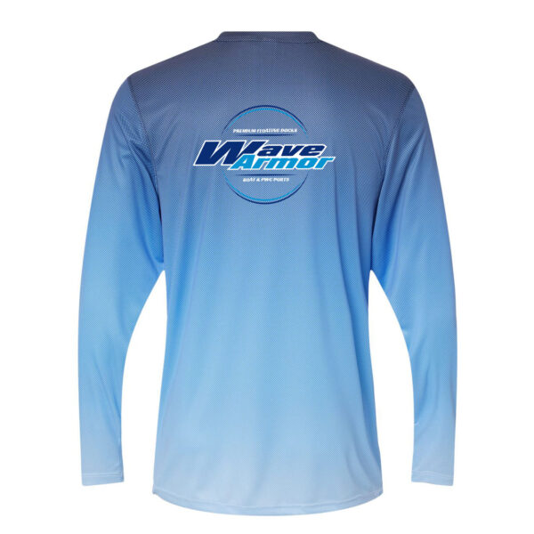 Wave Armor Dark Blue Long Sleeve UPF 50+ Protection Anti-Microbial Shirt Back View