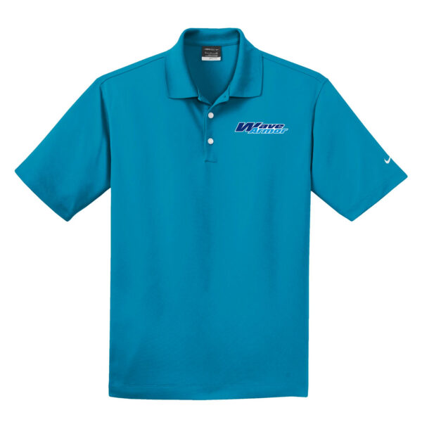 Wave Armor Nike Blue Dri-Fit Polo Shirt Front View