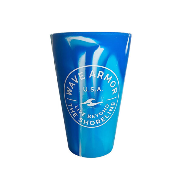 Wave Armor 16oz. Blue Silicone Tumbler Cup with Lid and Straw