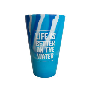 Wave Armor 16oz. Blue Silicone Tumbler Cup with Lid and Straw