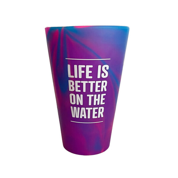 Wave Armor 16oz. Purple Silicone Tumbler Cup with Lid and Straw