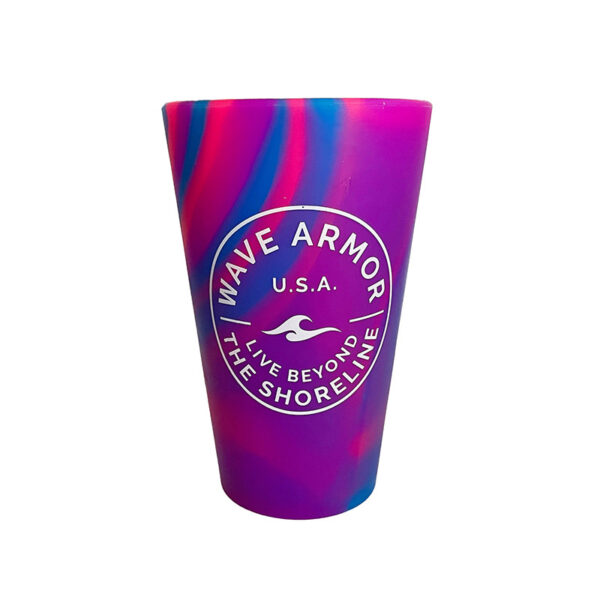 Wave Armor 16oz. Purple Silicone Tumbler Cup with Lid and Straw